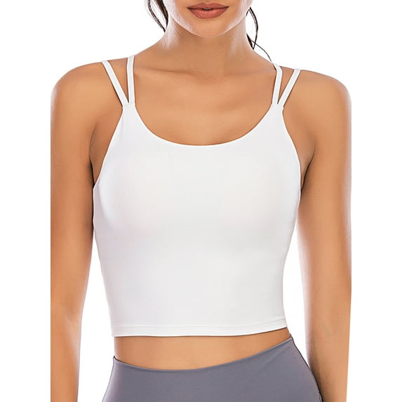 SHCKE Women Wirefree Tube Top Chest Pad Vest Without Steel Ring Sling Vest Medium Support Cross Back Bra