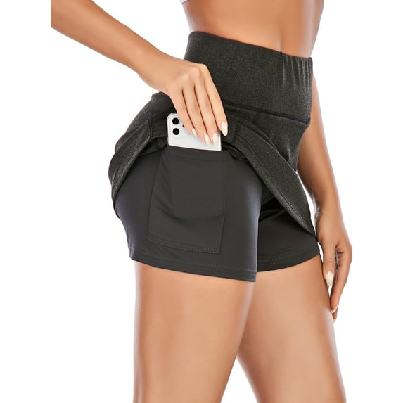 SHCKE Women's Active Athletic Sports Skort Skirts for Running Tennis Golf Workout Skirt with Pockets Training Skirts