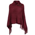 thumbnail image 1 of SHCKE Women's Asymmetric Knitted Poncho Sweater Chic Tassel Poncho Wrap Loose Fringed Shawls Capes and Wraps Pullover Sweater with Tassels Hem, 1 of 6