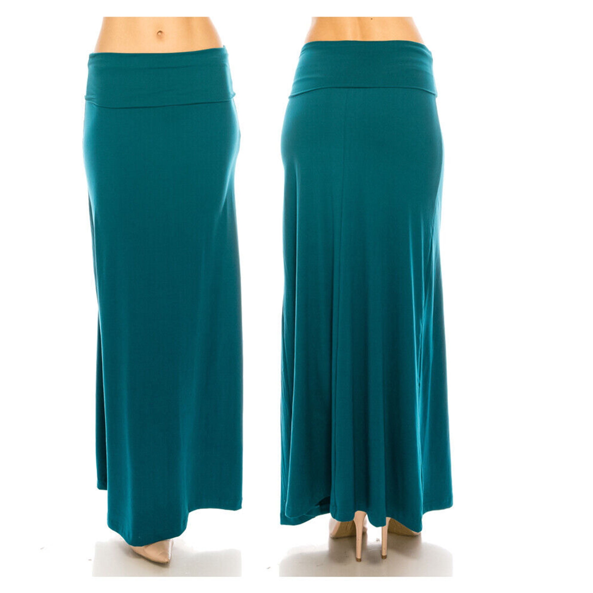 SHCKE Women's Solid Floor Length Flare Long Maxi Lounge Skirt Plus