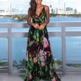 thumbnail image 1 of SHCKE Women's Summer Maxi Dress Floral Print Sleeveless Spaghetti Strap Beach Long Dresses, 1 of 3