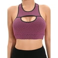 thumbnail image 1 of SHCKE Women's Texture Sports Bras Cutout Gym Workout Yoga Bras Medium Support Sports Bra with Removable Cups, 1 of 6