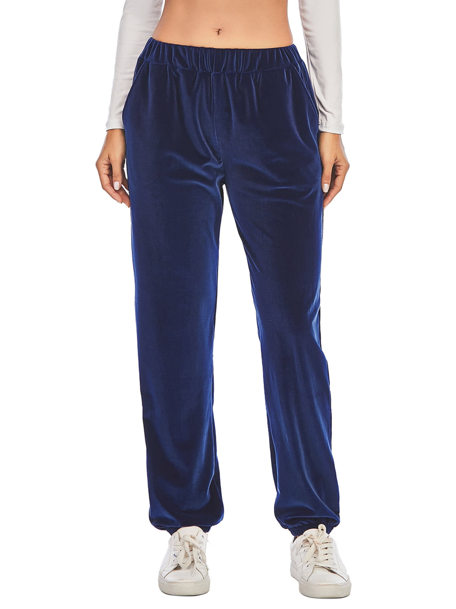 SHCKE Women's Winter Warm Sweatpants Velour Sweatpants Winter Velvet Trouser Joggers Pants Comfy