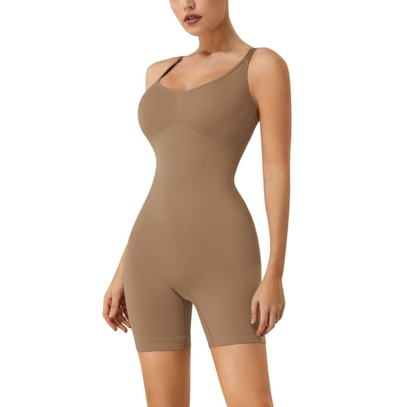 SHCKE Womens Seamless One Piece Shapewear Body Shaper Wasit Trainer Bodysuit for Women Tummy Control Shapewear Round Neck Seamless Butt Lifter Full Body Shaper