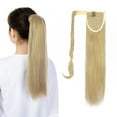 thumbnail image 1 of SHCKE Wrap Around Long Hair Extension for Women 20" 22" Straight Wavy Ponytail Extensions Clip In Ponytail Extensions Ash Blonde Synthetic Hair Piece, 1 of 4