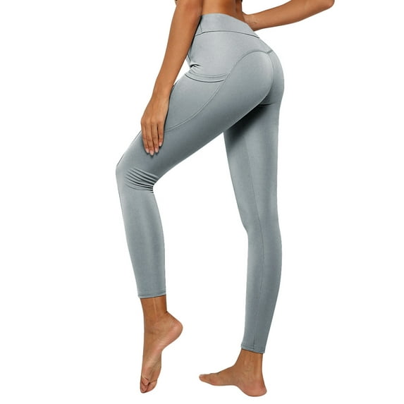SHCKE Yoga Leggings High Waist for Women with Pockets Workout Pants Tummy Control Non-See Through 4 Way Stretch