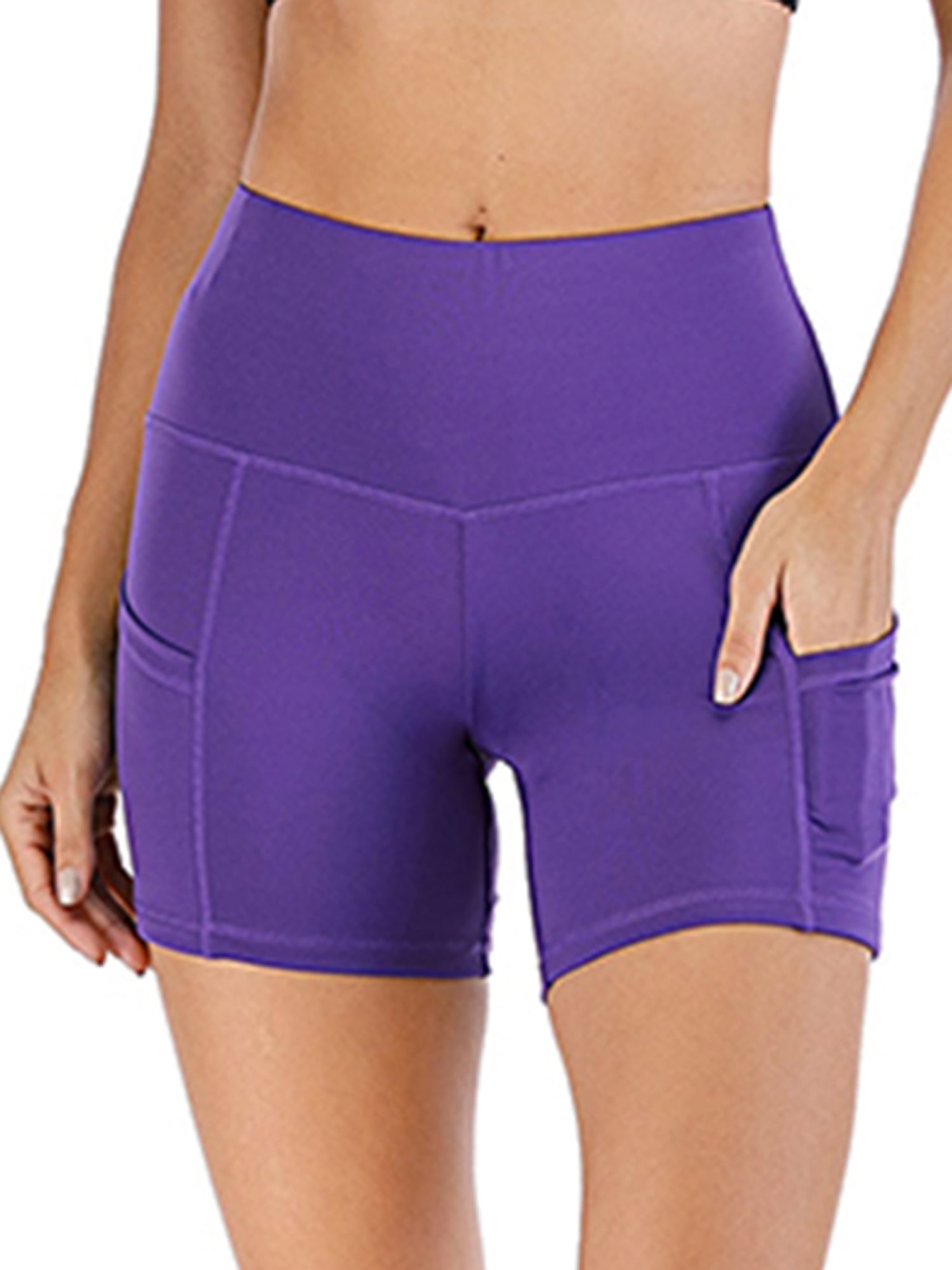 CADMUS High Waist Yoga Shorts for Women Workout Running Shorts Naked  Feeling Biker Shorts Tummy Control Deep Pockets, Rose Red, XS at   Women's Clothing store