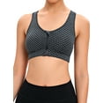 thumbnail image 1 of SHCKE Zip Front Sports Bra Wireless Post-Surgery Bra Racerback Yoga Workout Bras, 1 of 6