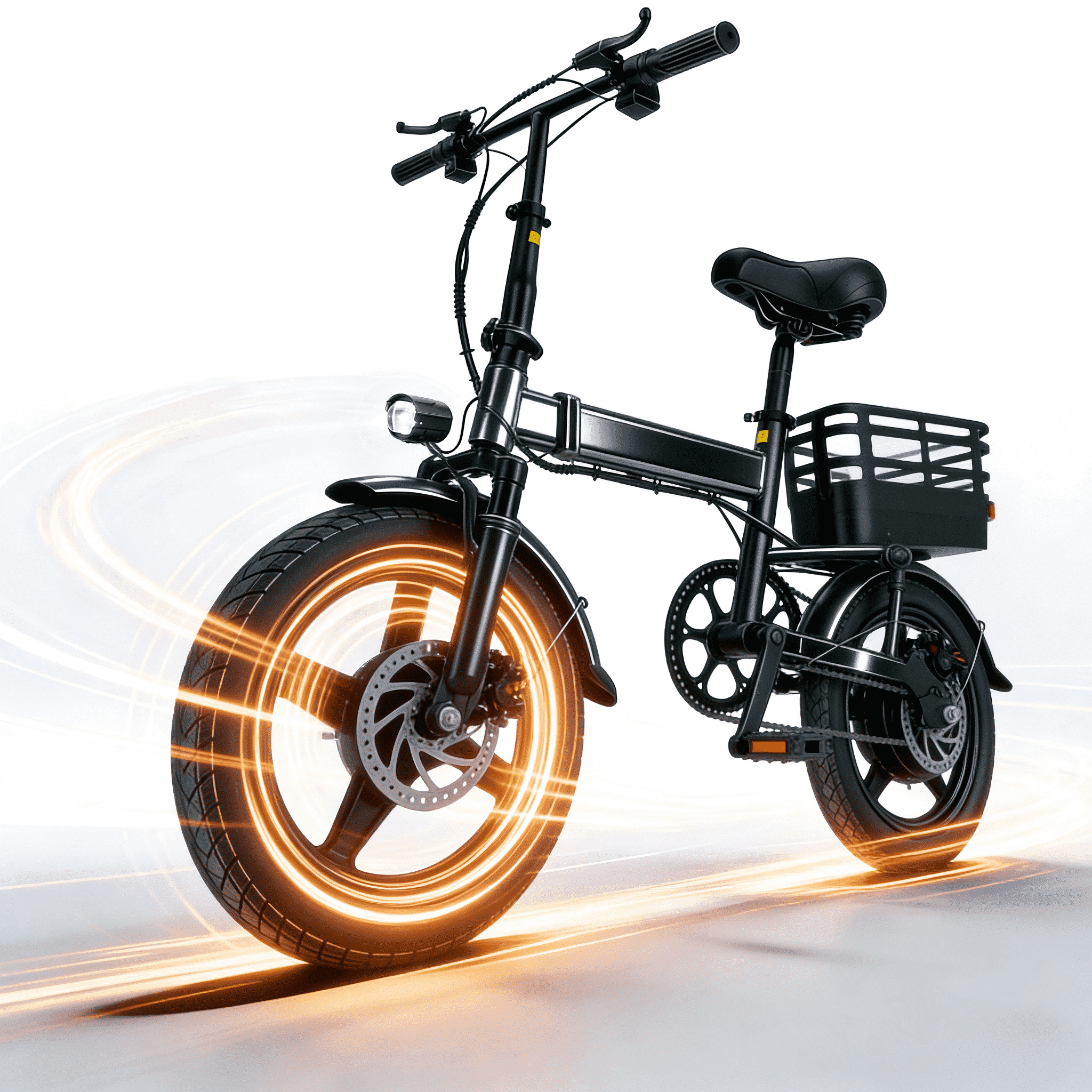 SHCNTEKU 14IN Folding Commuter Ebike for Adults, 500W Motor 3 speed up to 20 mph 30 mile Range with 36V 12Ah Removable Battery Disc brakes electric bicycles, UL2849