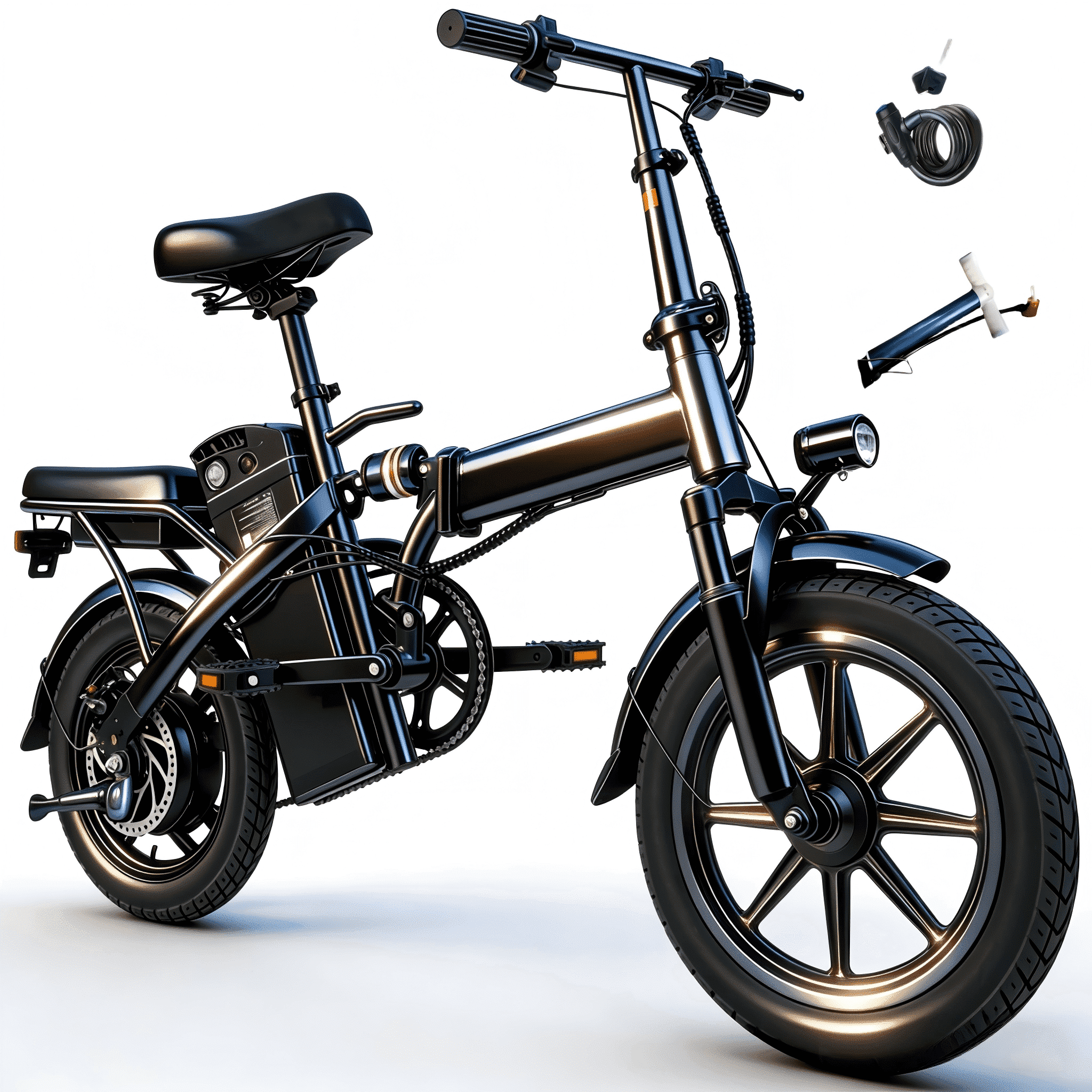 SHCNTEKU 14IN Folding ebike for Adults,500W Peak Motor 576Wh Removable Battery,25 miles 20mph Clearance e bicycles,UL 2849