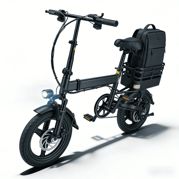 SHCNTEKU Commuting 500W Motor, 20mph Ebike ,14IN Portable Folding 30 Mile Removable Battery,UL 2849