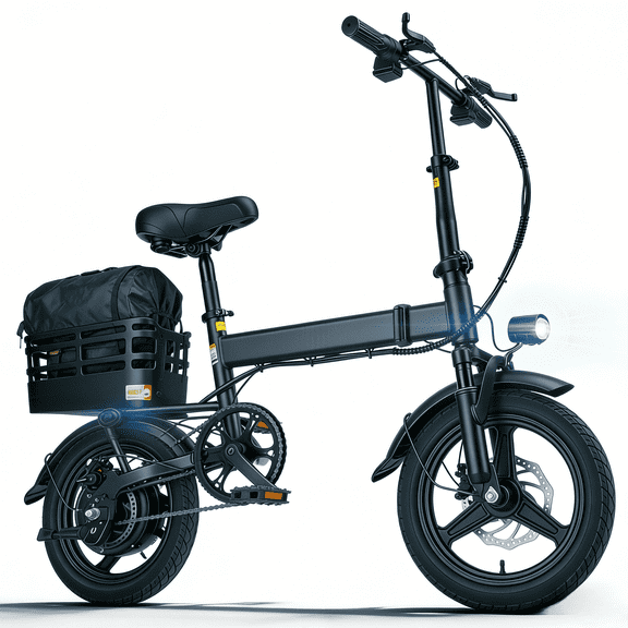 SHCNTEKU Commuting 500W Motor, 20mph Ebike ,14IN Portable Folding 30 Mile Removable Battery,UL 2849