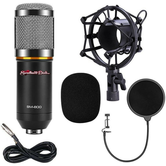 SHD BM800 Studio Mic Cable, Shock Mount, Pop Filter and Windscreen FREE shipping