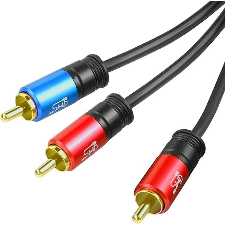RCA to 2RCA Subwoofer Cable Audio Cable 2RCA to 1RCA Bi-Directional RCA Y  Adapter Premium Sound Quality Dual Shielded with Gold Plated