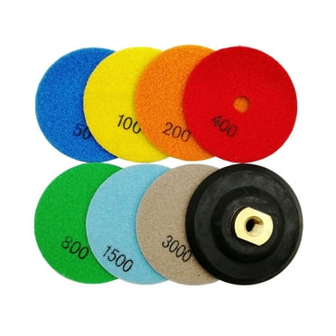 SHDIATOOL 4 Inch Dry Diamond Polishing Pads & 1-3/8 Inch Core Drill Bit Set - For Tile, Stone, Granite, Angle Grinder Use