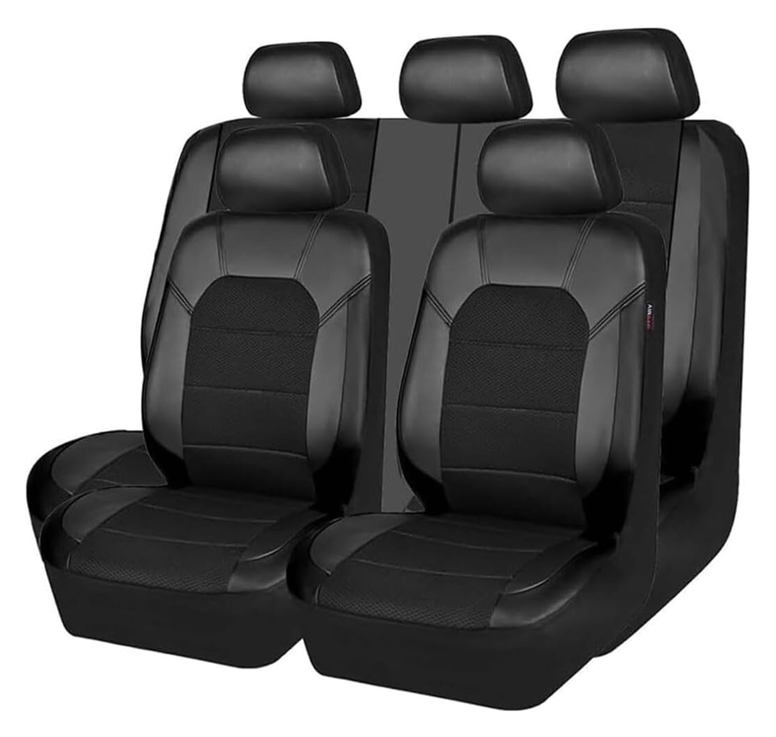 SHDNCYQ Car Seat Cover for Subaru Forester IV 2012 2013 2014 2015 2016 2017 2018, Leather Waterproof Breathable Seat Covers Full Set Seat Protector Car Seat Accessories,(Black)