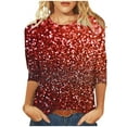 thumbnail image 1 of SHE IS My Items Black Shirts for Women Dressy Womens Floral Tops Pink Loose Chiffon Blouses for Women Womens Tunic Tops 3/4 Sleeve Cotton, 1 of 4