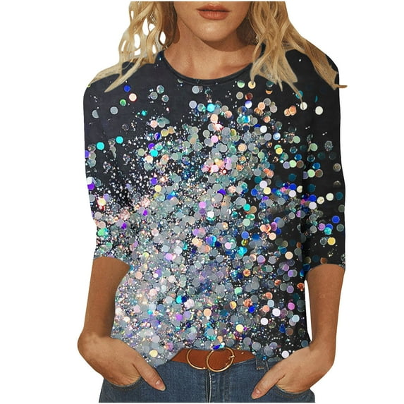 SHE IS My Items Crewneck T Shirts for Women Fitted Womens Floral Tops Pink Black Long Sleeve Blouse Women Womens Tunics Casual Fall Tops