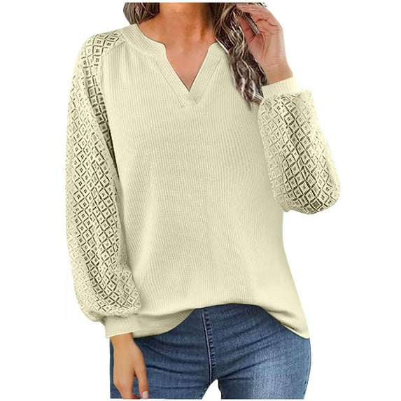 SHE IS My Items Fall Long Sleeve Shirts for Women White Tops for Women Fall Womens Long Sleeve Blouses Floral Basic Tunic Tees for Women Plus Size