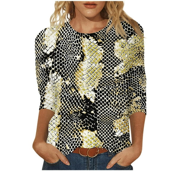 SHE IS My Items Loose Shirts for Women Casual Ladies Tops and Blouses 3/4 Sleeve Womens Long Sleeve Blouses Casual Womens Crop Tops Fall