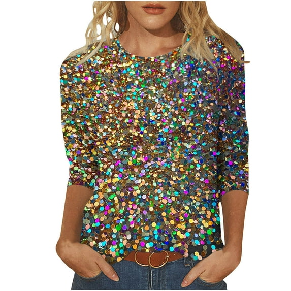 SHE IS My Items Shirts for Women Dressy Casual 3/4 Sleeve Ladies Tops and Blouses 3/4 Sleeve Womens Blouses and Tops Dressy Womens Crop Tops Sexy