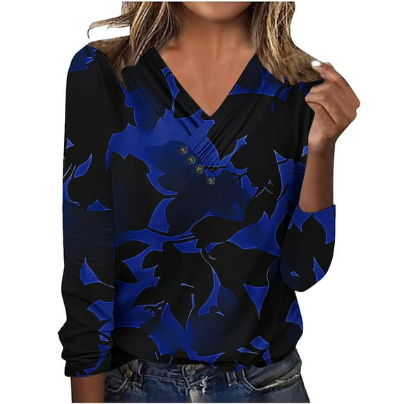 SHE IS My Items Shirts for Women Fall Tops for Women Trendy Fall 3/4 Sleeves Womens Blouse Long Sleeve Black Tunic Tops for Women Loose Fit Dressy