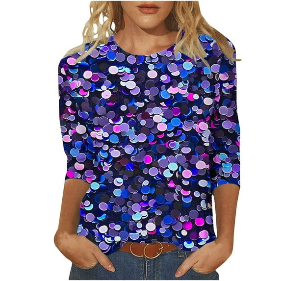 SHE IS My Items Shirts for Women Long Sleeve Dressy Plus Size Tops for Women Dressy Work Blouses for Women Office 3/4 Sleeve Womens Crop Tops Trendy