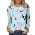 thumbnail image 1 of SHE IS My Items Shirts for Women Long Sleeve Flowy Tops for Women Cropped Womens Long Sleeve Blouses Cotton Dressy Basic Tees for Women Long Sleeve, 1 of 3