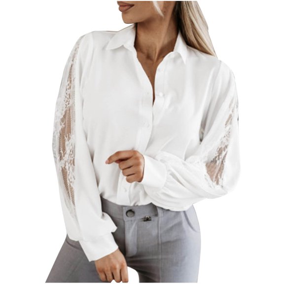 SHE IS My Items White Shirts for Women V Neck Womens Floral Tops Dressy Casual Work Blouses for Women Plus Womens Tunic Tops 3/4 Sleeve
