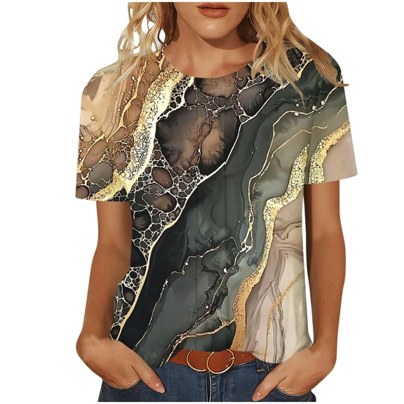 SHE IS Plus Size Summer Tops 2x Shirts for Women Short Sleeve V Neck Womens Blouses Dressy Casual 3xl Women Tank Tops Loose Fit Plus