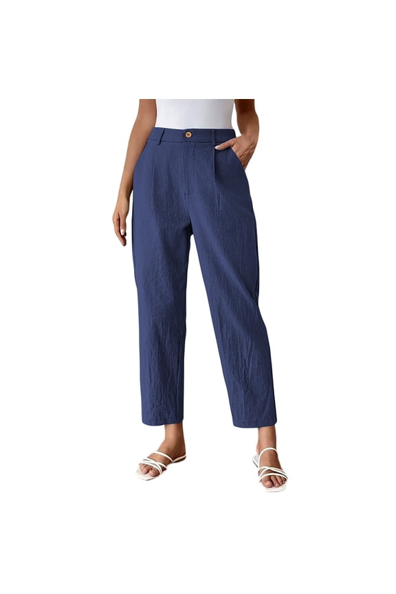 Summer Pants for Women High Waisted Wide Leg Button Pant Loose Palazzo Trousers Beach Vacation Resort Casual Travel Pants