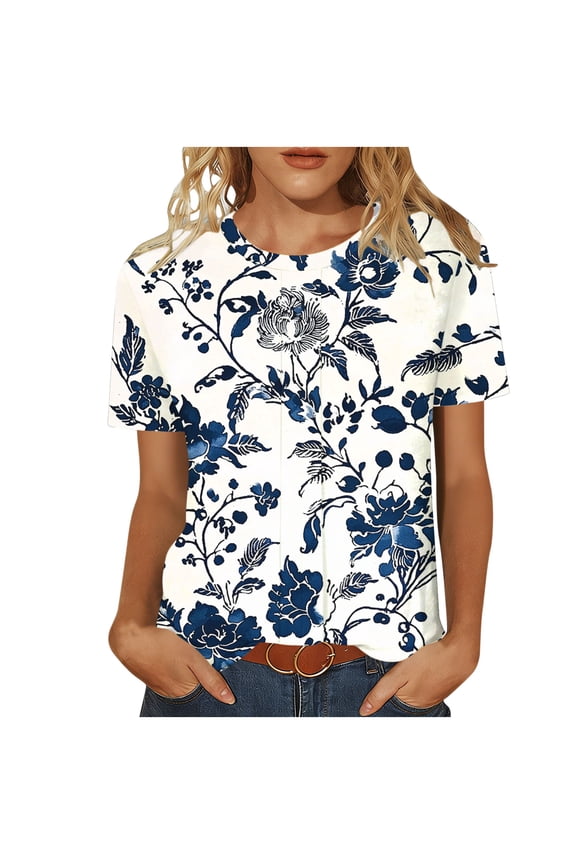 Tops for Women Dressy Casual Plus Size Graphic Tees for Women Black and White Womens Summer Blouses Casual Basic Tees for Women Cotton