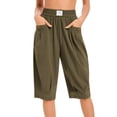 thumbnail image 1 of SHE IS Womens Baggy Harem Capri Pants Wide Leg Lounge Elastic Waist Sweatpants Casual Beach Trousers with Pockets, 1 of 6