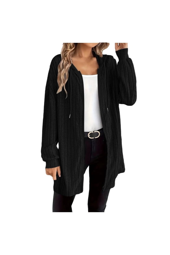 Womens Hoodies 2025 Full Zip Up Sweaters for Women Lightweight Long Sleeve Open Front Knit Sweater Cardigan Fall Winter Long Sweatshirt