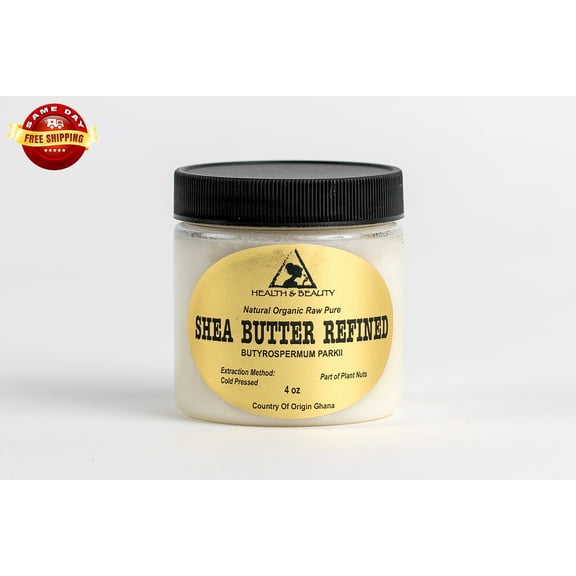 SHEA BUTTER REFINED ORGANIC RAW COLD PRESSED GRADE A FROM GHANA 100% PURE 4 OZ