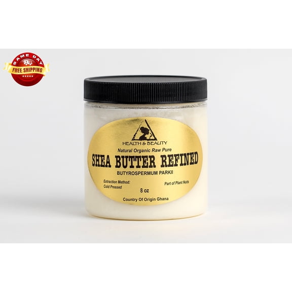 SHEA BUTTER REFINED ORGANIC RAW COLD PRESSED GRADE A FROM GHANA 100% PURE 8 OZ