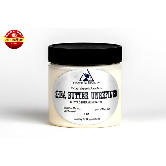 SHEA BUTTER UNREFINED IVORY WHITE ORGANIC RAW COLD PRESSED GRADE A GHANA 4 OZ