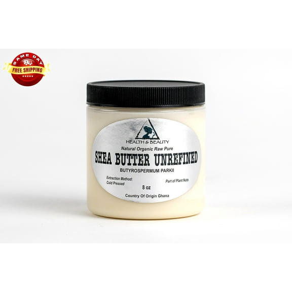 SHEA BUTTER UNREFINED IVORY WHITE ORGANIC RAW COLD PRESSED GRADE A GHANA 8 OZ
