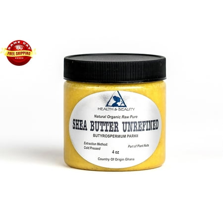 SHEA BUTTER UNREFINED YELLOW ORGANIC RAW COLD PRESSED GRADE A GHANA PURE 4 OZ