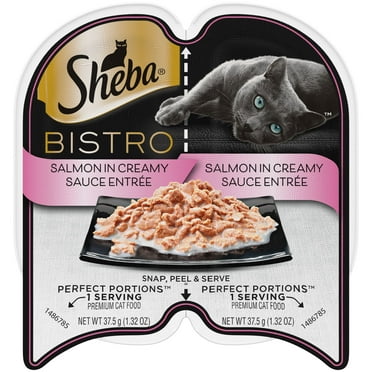 SHEBA PERFECT PORTIONS Bistro Adult Wet Cat Food, Salmon in Creamy Sauce Entree,