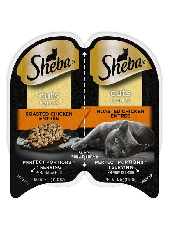 SHEBA Perfect Portions Roasted Chicken Entree Wet Cat Food, 1.32 oz Trays