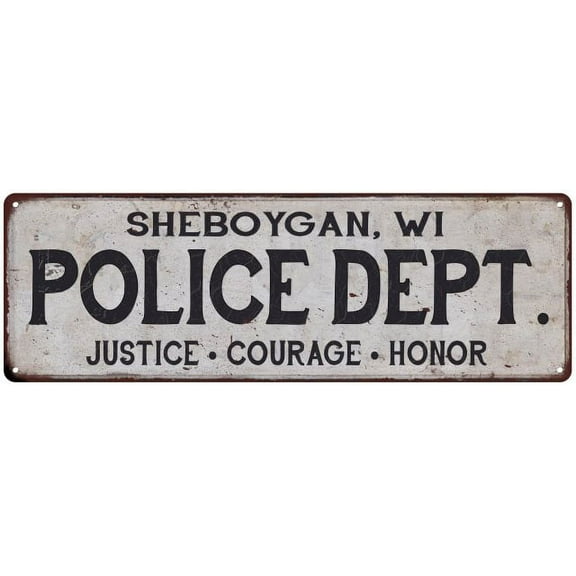 SHEBOYGAN, WI POLICE DEPT. Home Decor Metal Sign Gift 6x18 106180012774
