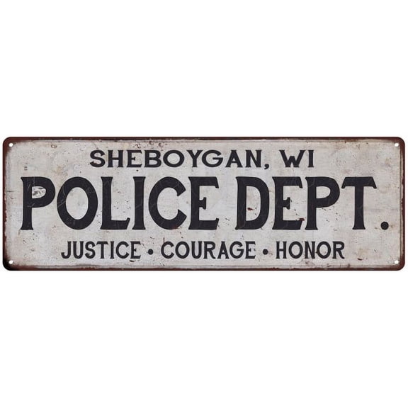 SHEBOYGAN, WI POLICE DEPT. Home Decor Metal Sign Gift 8x24 108240012774