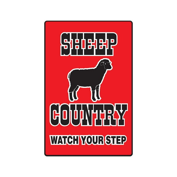 SHEEP COUNTRY Aluminum Sign farm animals watch your step redneck parking | Indoor/Outdoor | 10" Tall