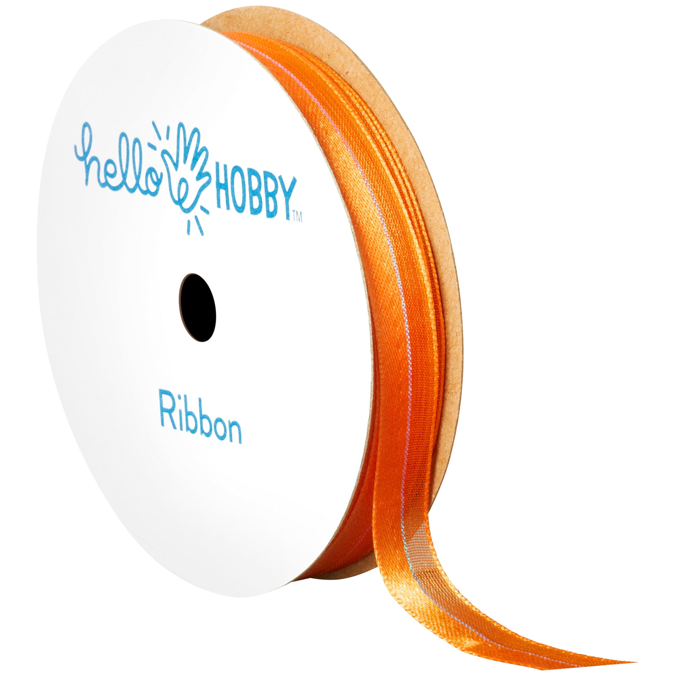 Hello Hobby ORANGE Sheer elegance 3/8 inch x 3 yard ribbon for sewing, crafts and gifting
