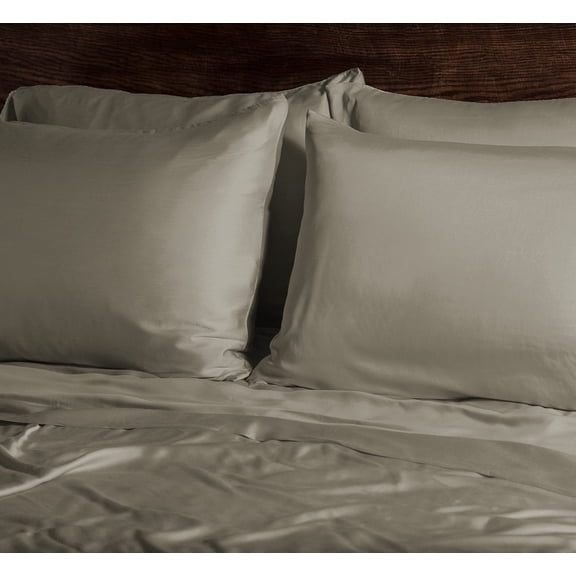 SHEEX 100% VISCOSE MADE FROM BAMBOO KING PILLOWCASES IN TAUPE (SET OF 2)