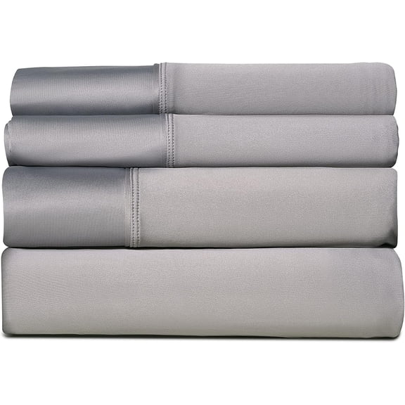 SHEEX Active Comfort Anti-Wrinkle Cooling Sheets, King/Cal King, Pewter Oeko-TEX® Certified, Moisture-Wicking, Deep Pocket, Breathable, Cooling Sheets for Hot Sleepers, Ultra-Soft Fabric