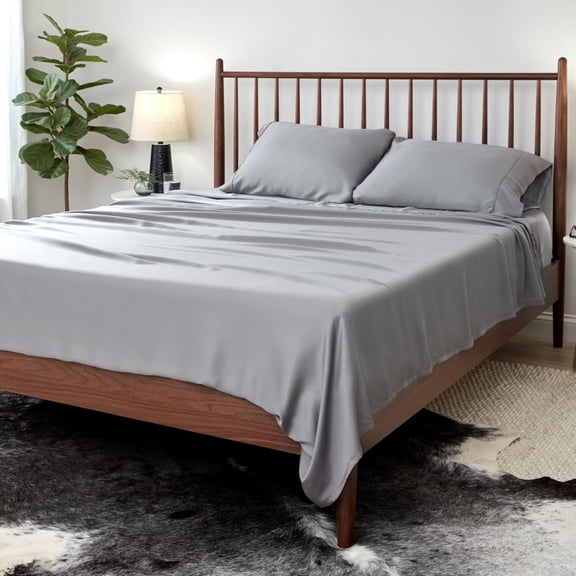 SHEEX Arctic Aire MAX Sheet Set, Ultrasoft Cooling Sheets with 1 Flat Sheet, 1 Fitted Sheet, and 2 Pillow Cases, Queen, Charcoal