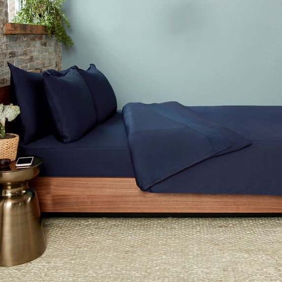 SHEEX Original Performance Luxury Sheet Set with 2 Pillowcases, Full - Ridiculously Soft - Cooling - Breathable - Deep Pocket - Moisture-Wicking, Navy