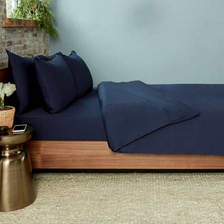 SHEEX Original Performance Luxury Sheet Set with 2 Pillowcases, Queen - Ridiculously Soft - Cooling - Breathable - Deep Pocket - Moisture-Wicking, Navy